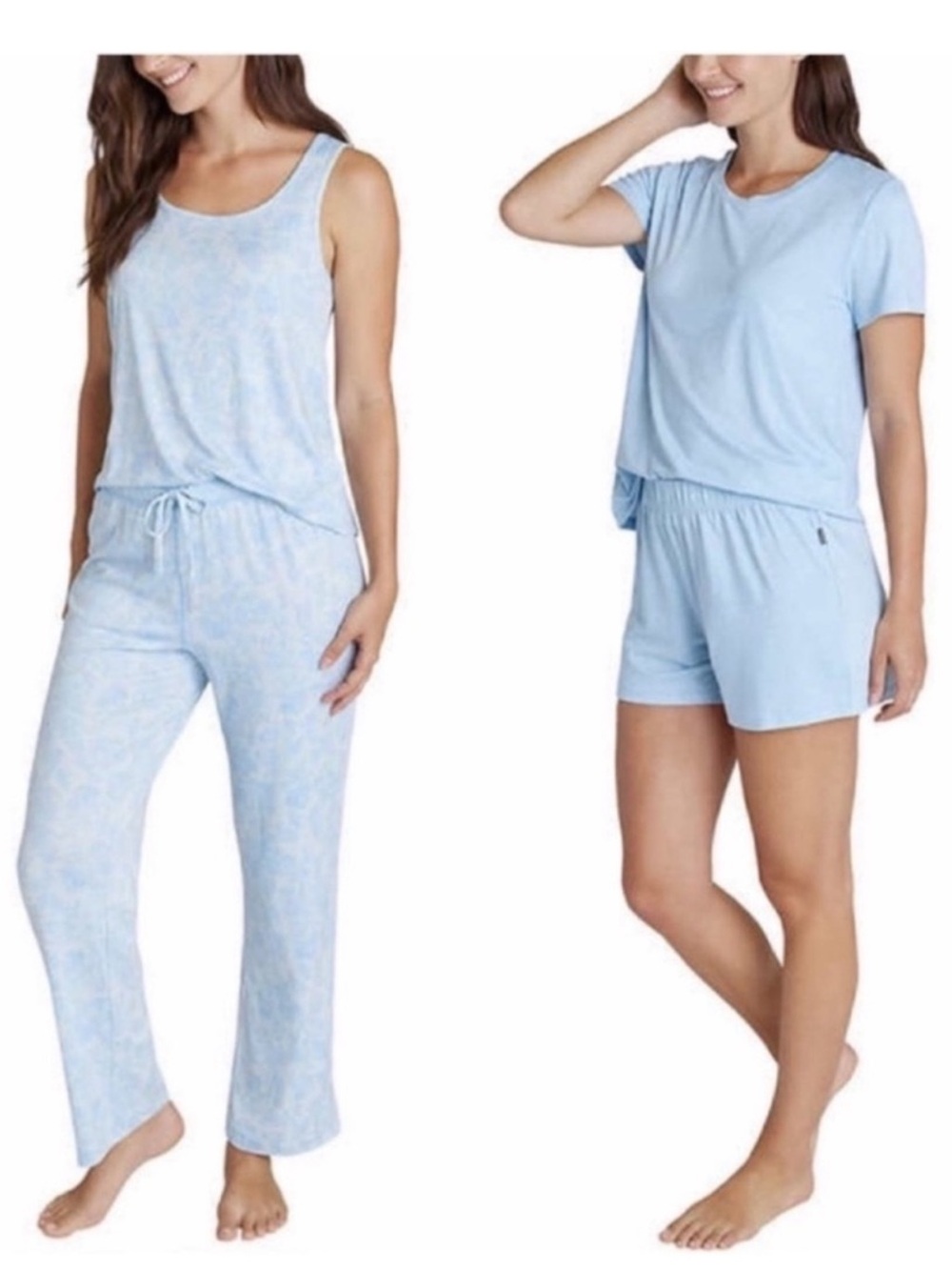 NWT Eddie Bauer Ladies 4-Piece Pajama Set BLUE - size 3X comfy summer loungewear